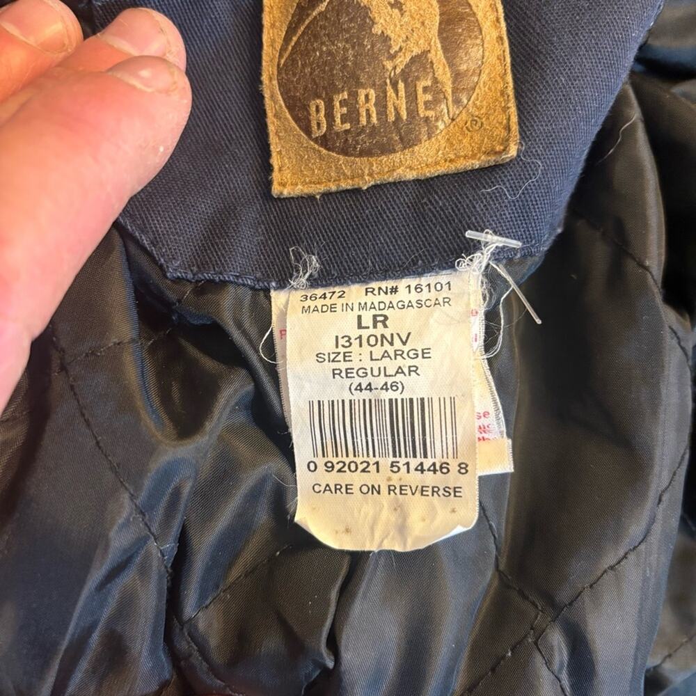 Vintage Berne Winter Insulated Duck Coveralls Navy Blue Workwear Large - Picture 12 of 15
